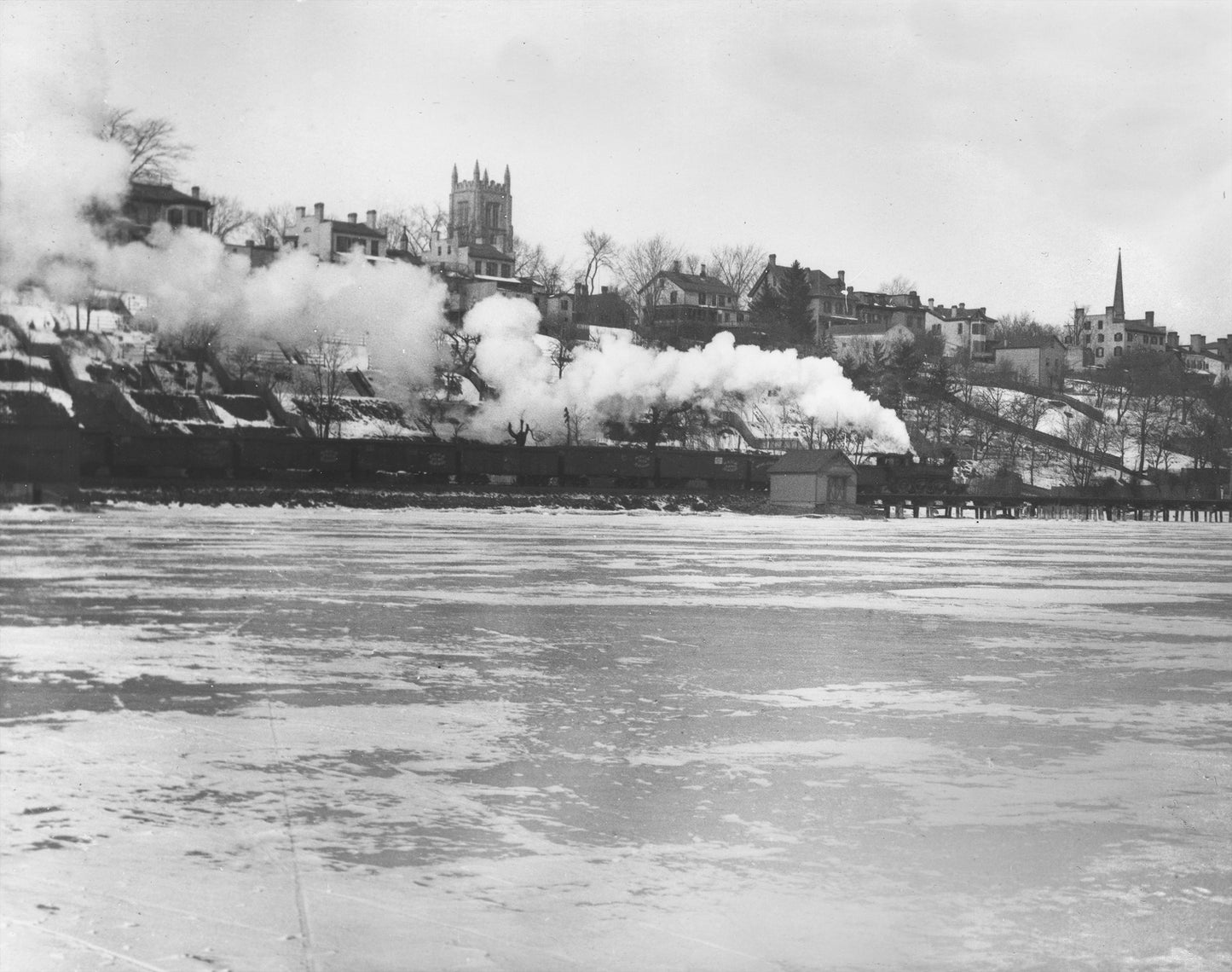 All Froze Over- Train From Seneca Lake - Print - Stomping Grounds
