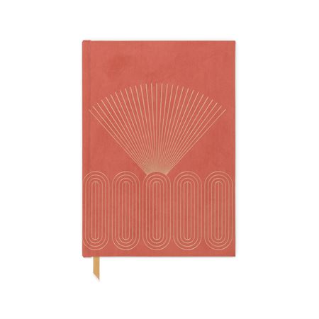 Suede Cloth Bound Planner- Bright Terracotta Radiant Rays - Journals & Notebooks - Stomping Grounds