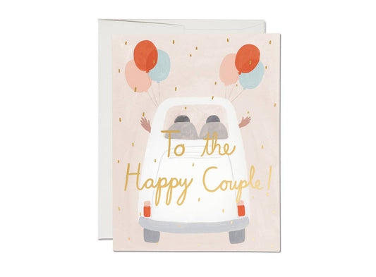 Away They Go wedding greeting card Happy Couple