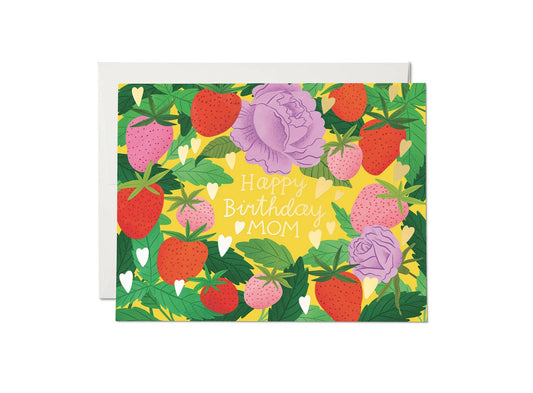 Red Cap Cards - Strawberry Mom birthday greeting card