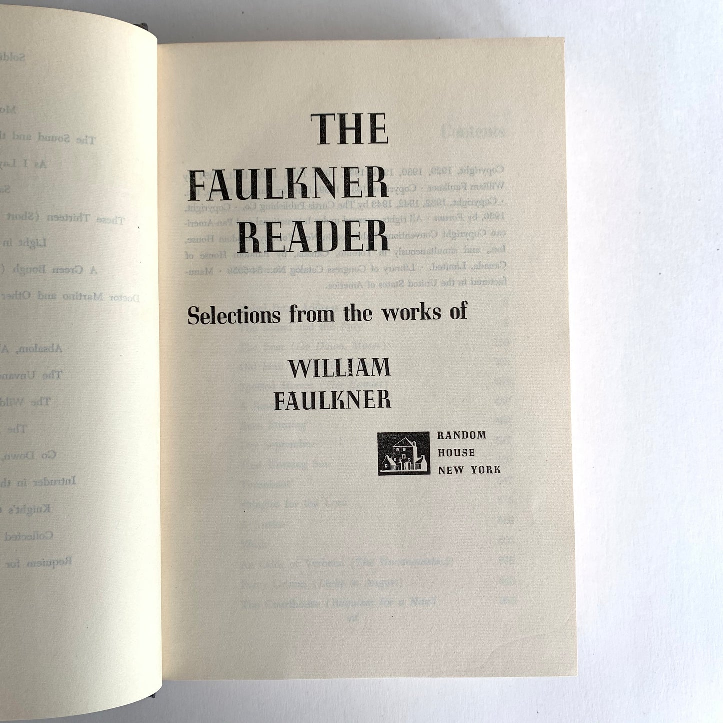 Vintage Book- The Faulkner Reader by William Faulkner