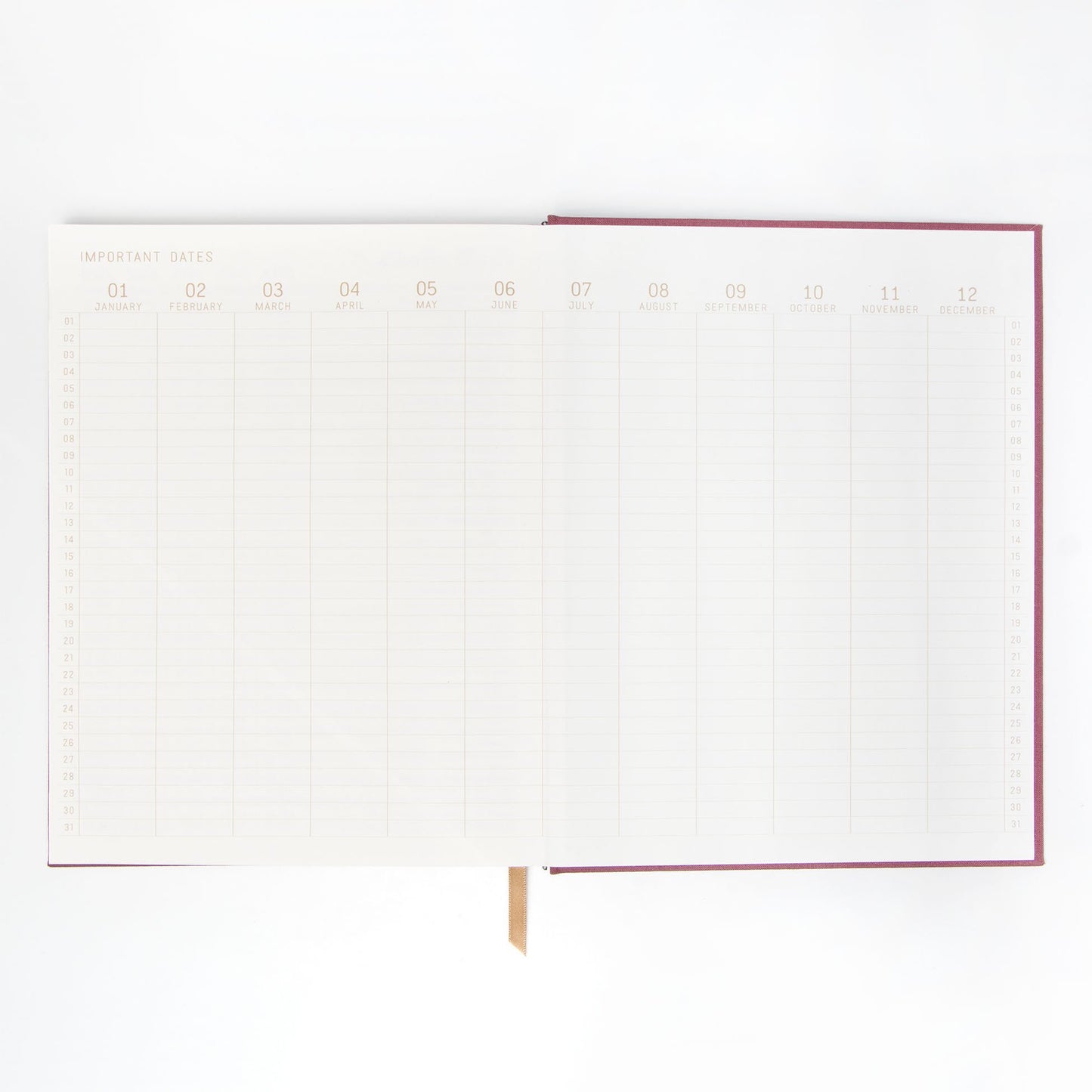 LINEAR CLOTH JOURNAL | BURGUNDY LINEAR CURVES "THOUGHTS"