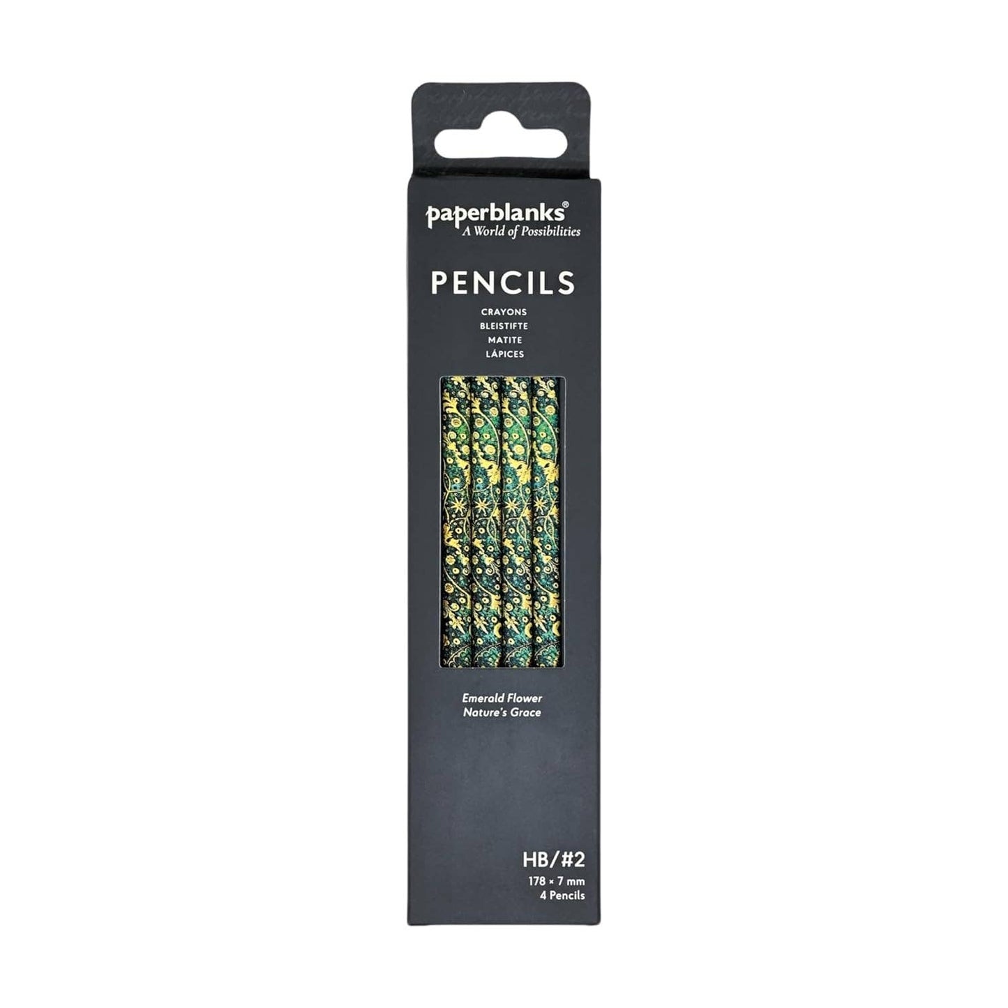 Chronicle Books - Paperblanks Emerald Flower 4 Pack Pencils