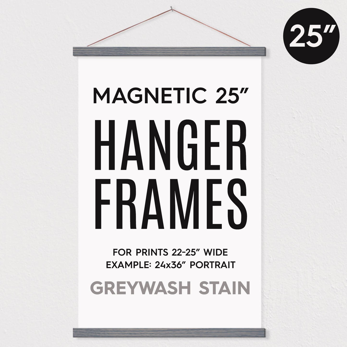Hanger Frames - 25" MAGNETIC Poster Hanger Frame for 24x36" Portrait Print: Ebony Stain