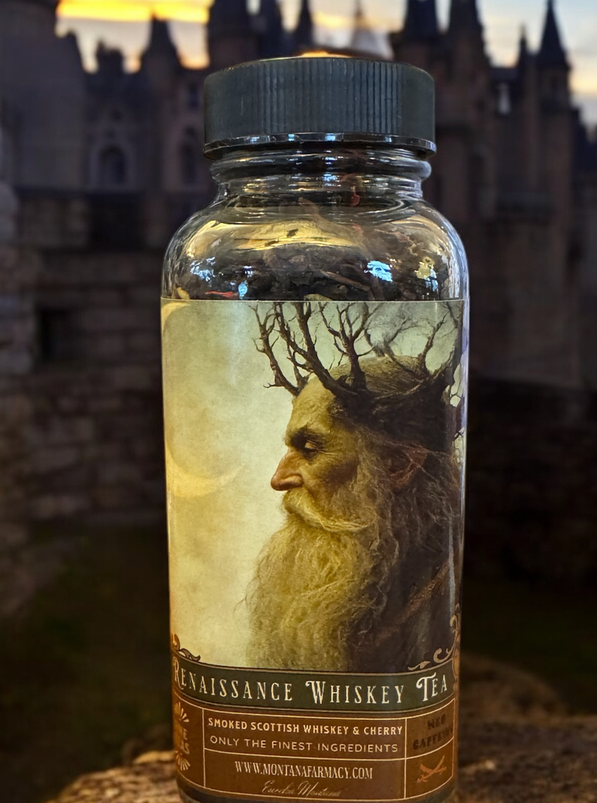 Montana Farmacy - Renaissance Faire Smoked Cherry Whiskey Tea in a glass jar