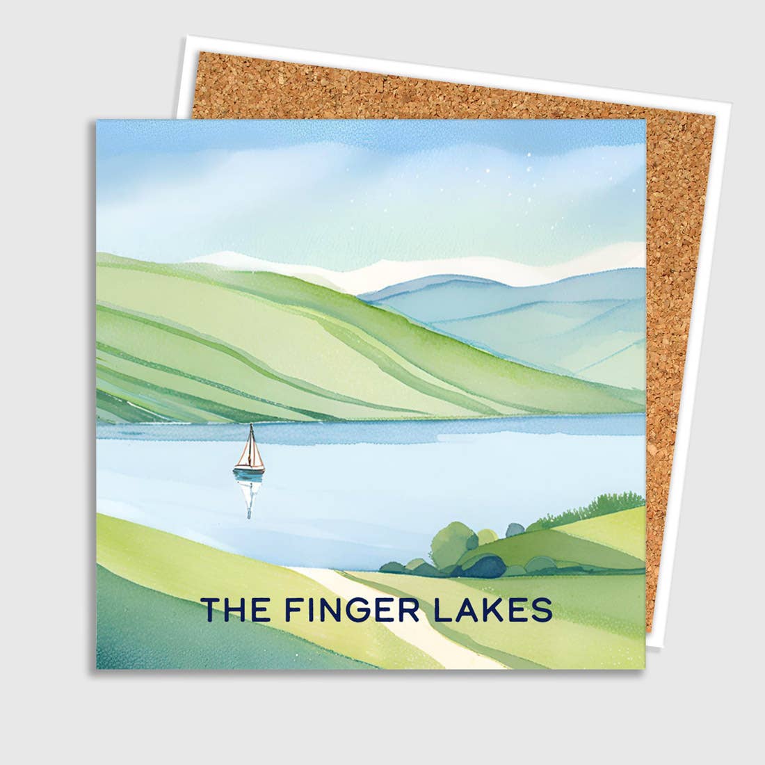 Finger Lakes Day Sail Ceramic Coaster