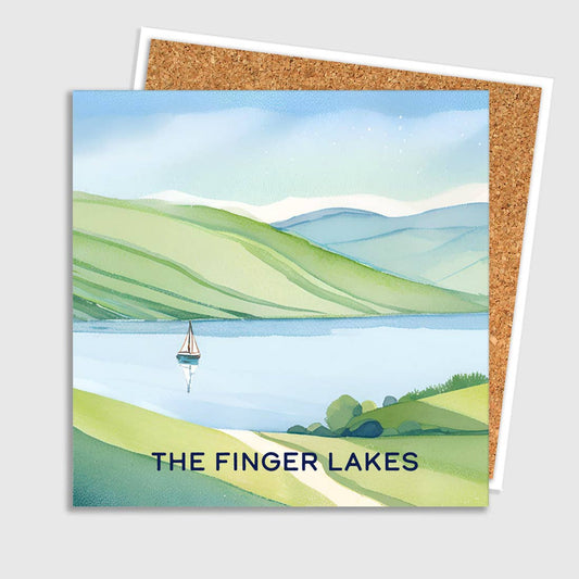 Finger Lakes Day Sail Ceramic Coaster