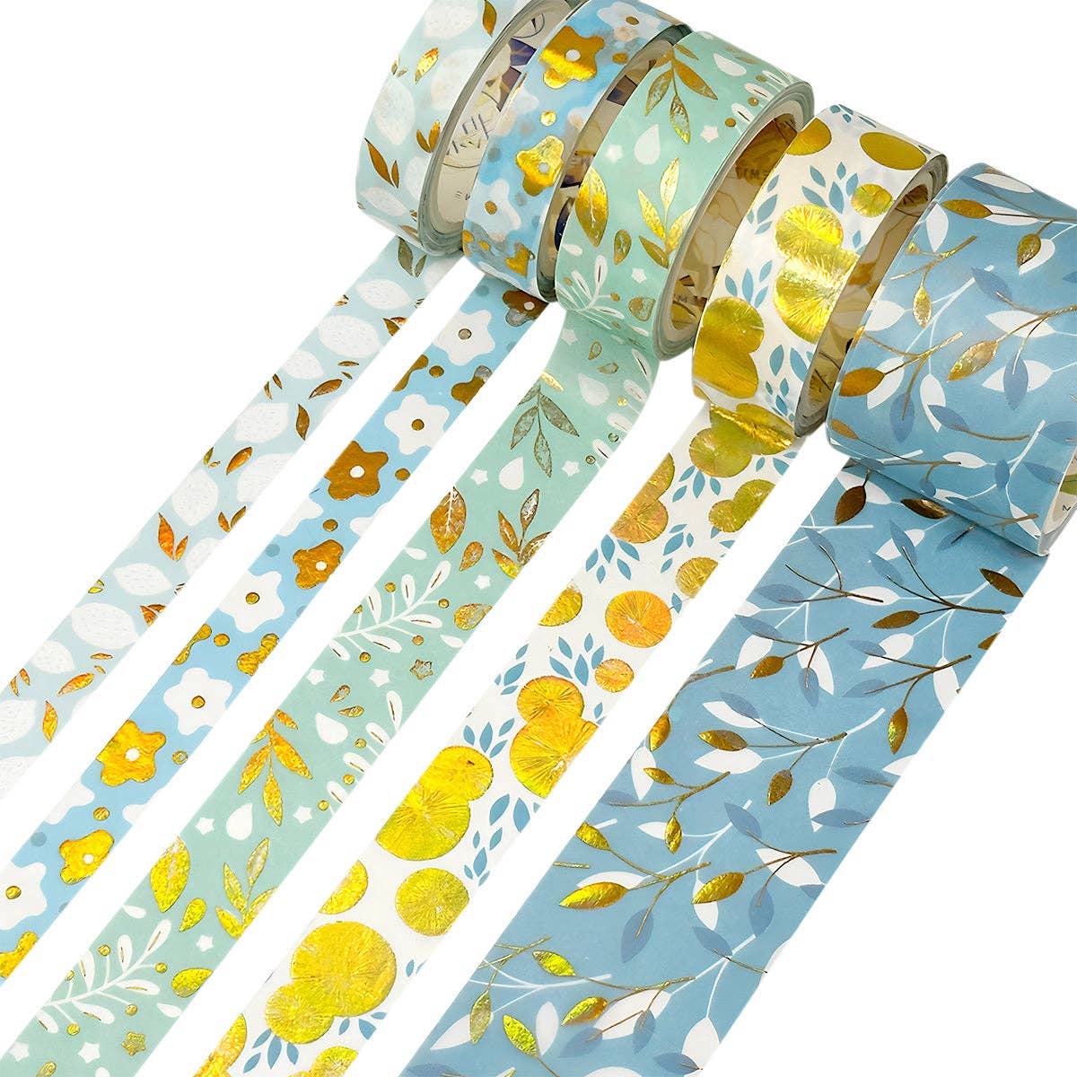 Wrapables.com - Wrapables Decorative Gold Foil Washi Tape Box Set for Arts & Crafts, Scrapbooking, Stationery, Diary (10 Rolls): Midnight