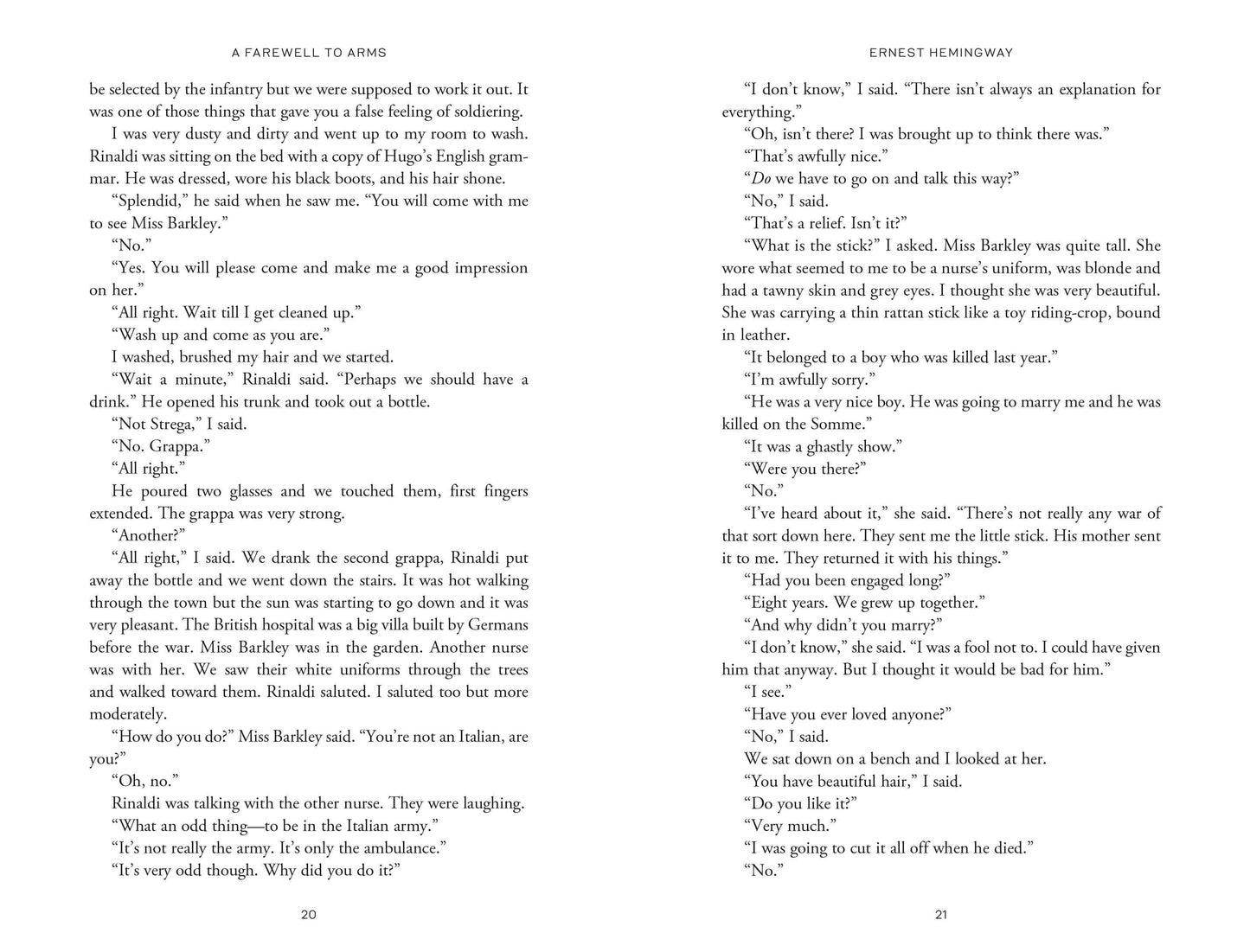 A Farewell to Arms by Ernest Hemingway