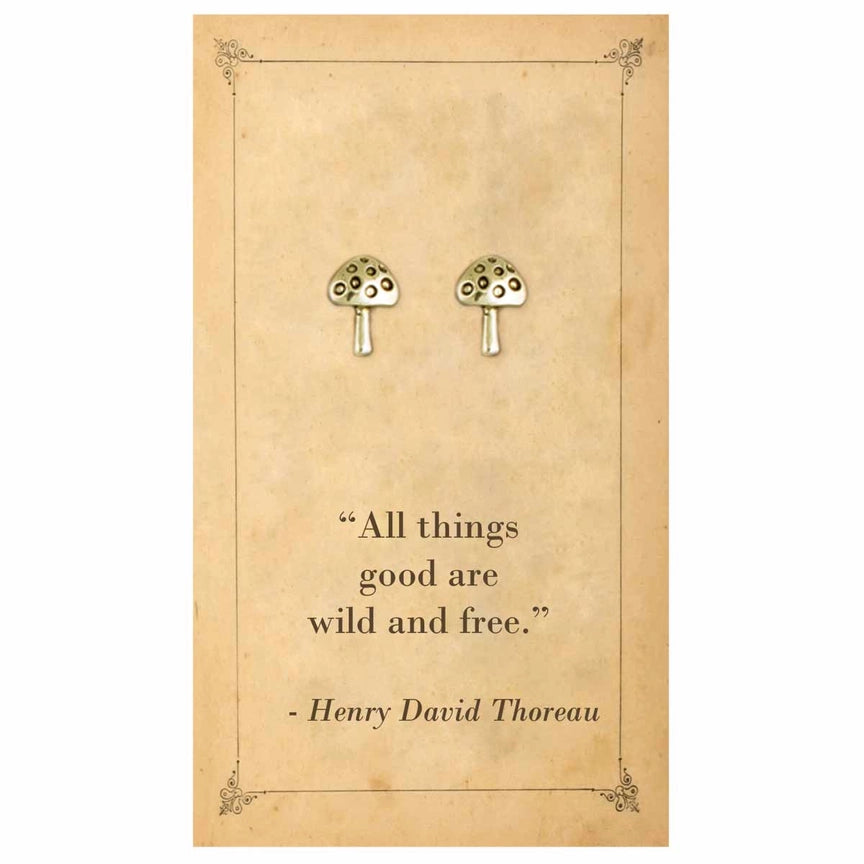 Fairy Tale Mushroom Fine Art Post Earrings - ZAD