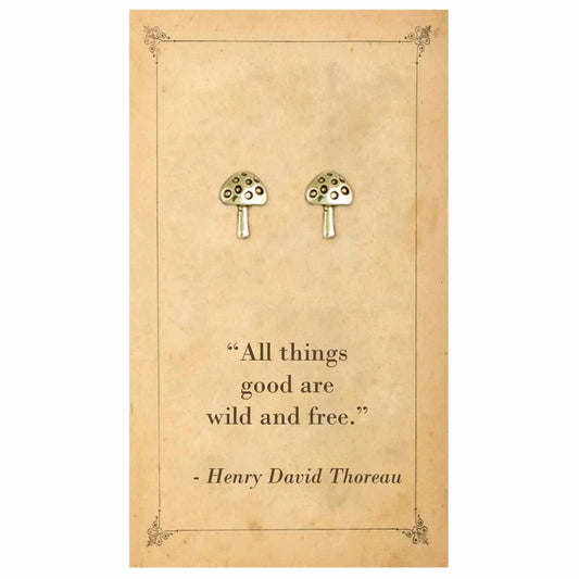 Fairy Tale Mushroom Fine Art Post Earrings - ZAD