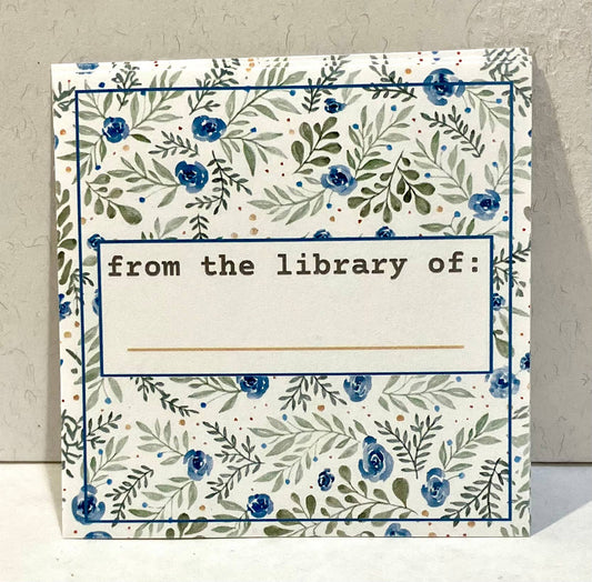 She Said It. - Blue Floral Book plate