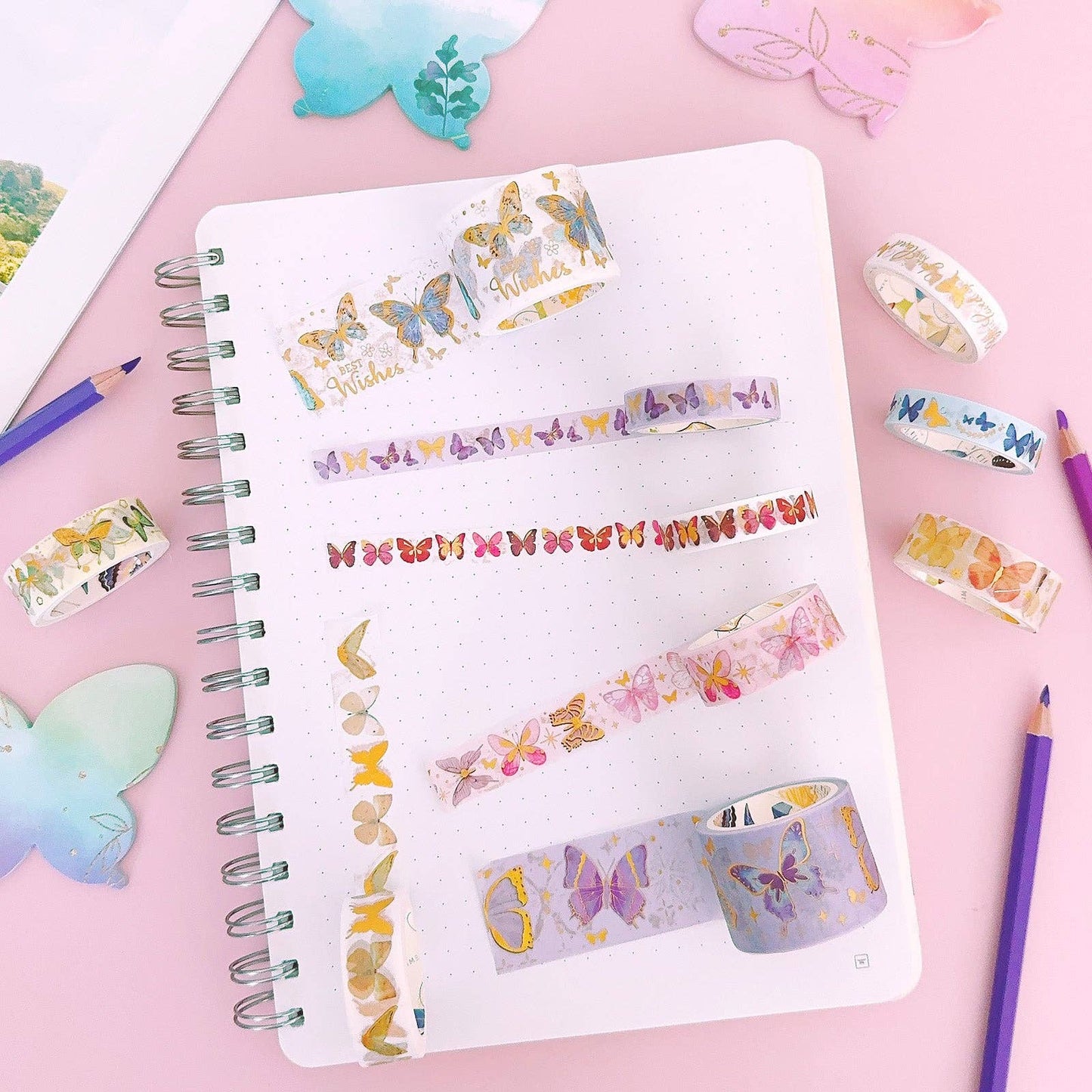 Wrapables.com - Wrapables Decorative Gold Foil Washi Tape Box Set for Arts & Crafts, Scrapbooking, Stationery, Diary (10 Rolls): Gold Embellishment