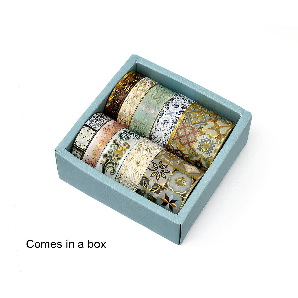 Wrapables.com - Wrapables Decorative Gold Foil Washi Tape Box Set for Arts & Crafts, Scrapbooking, Stationery, Diary (10 Rolls): Gold Embellishment
