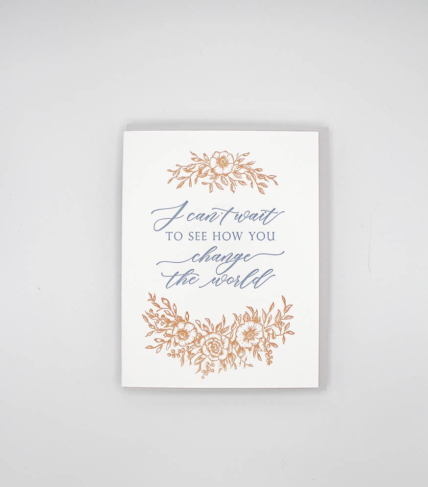 Rust Belt Love Paperie - Change The World Letterpress Greeting Card - Stomping Grounds
