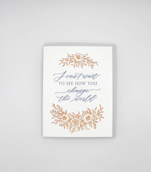 Rust Belt Love Paperie - Change The World Letterpress Greeting Card - Stomping Grounds