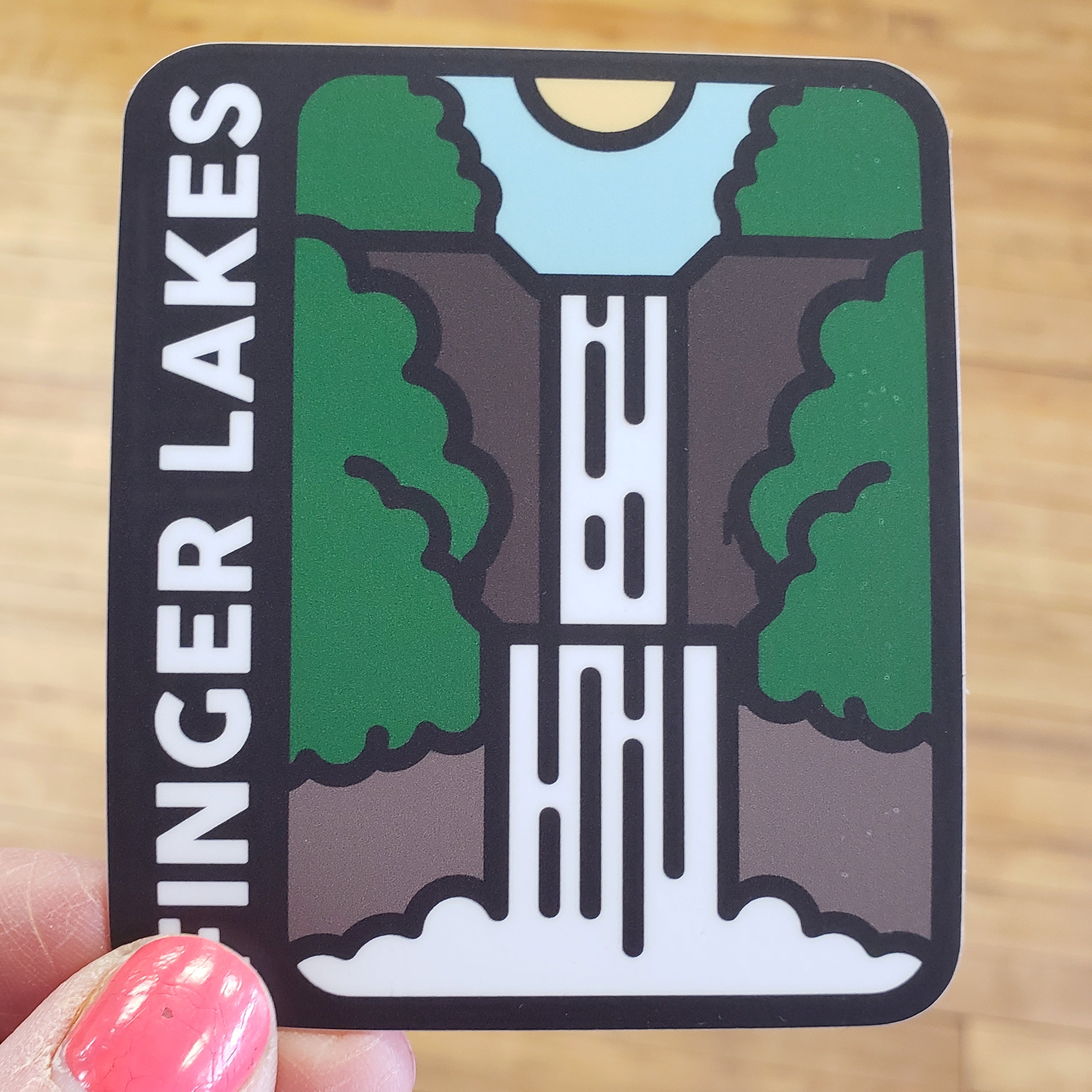 Lake Shape Sticker Finger Lakes Waterfall Sticker – Stomping Grounds