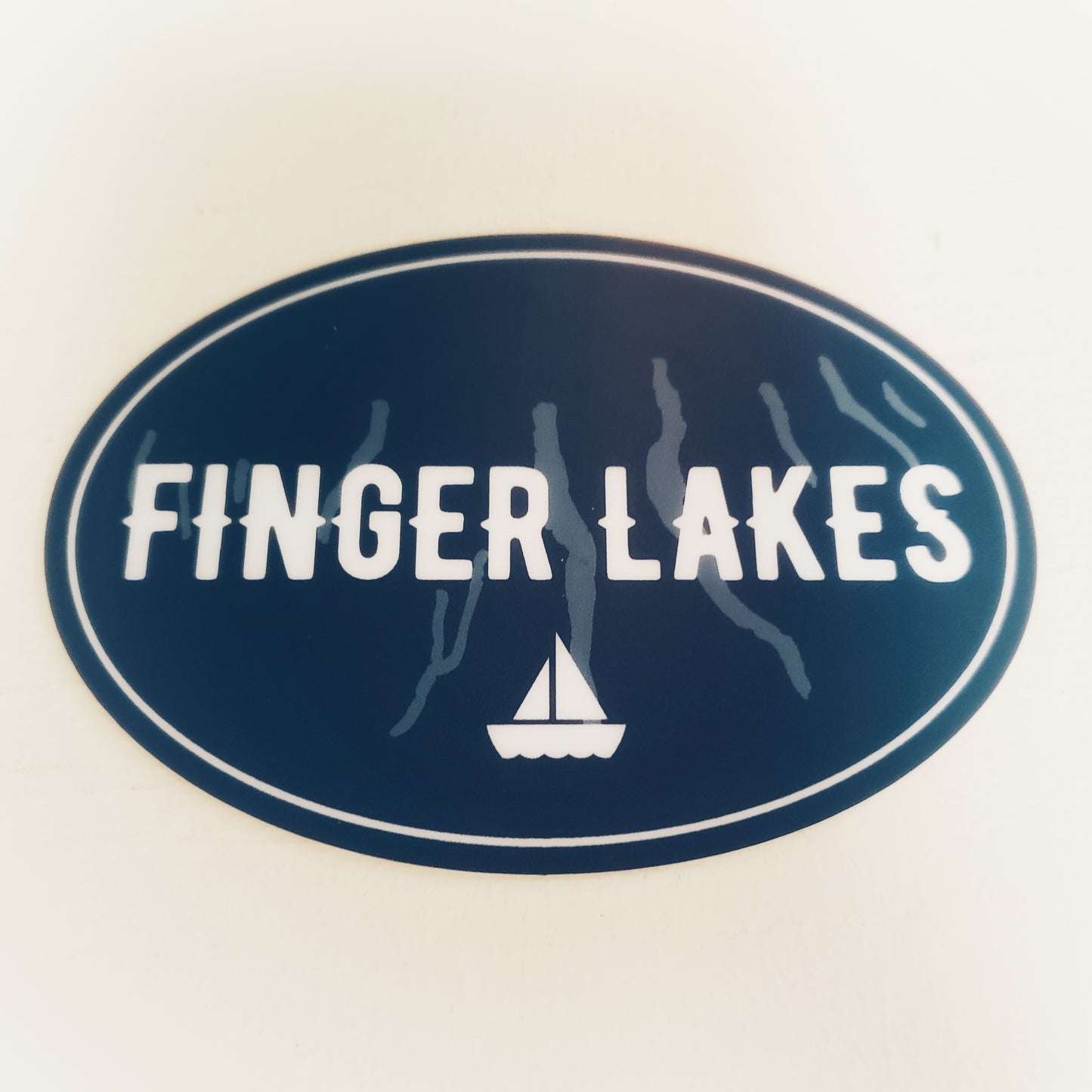 Finger Lakes Sticker - Dark Blue Oval