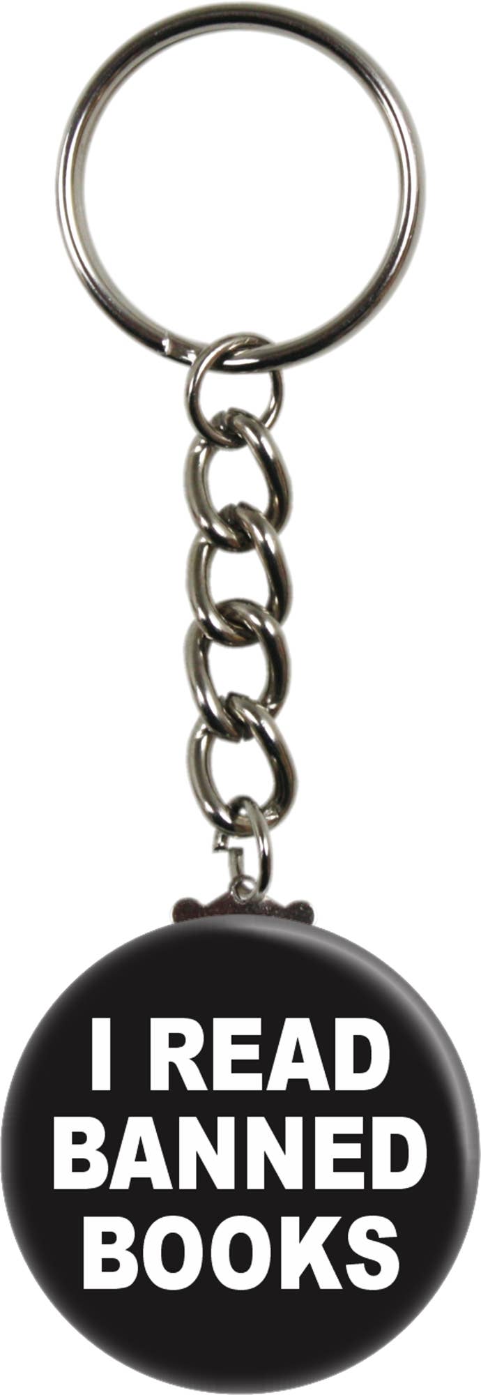 Square Deal Recordings & Supplies - Keychain - "I Read Banned Books"