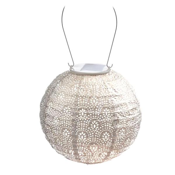 Lantern - Small Round Taupe 8" Fan Pattern