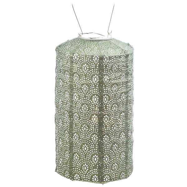 Lantern - Light Green Cylinder 13"