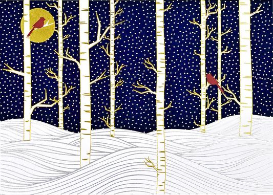 Peter Pauper Press - Birch Trees in Winter Deluxe Boxed Holiday Cards