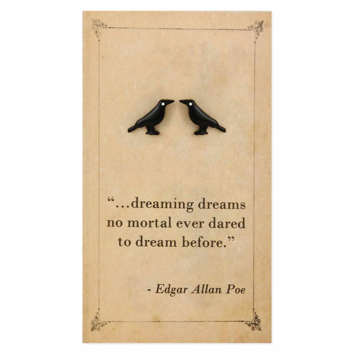 Literary Quotes Raven Post Earrings - ZAD