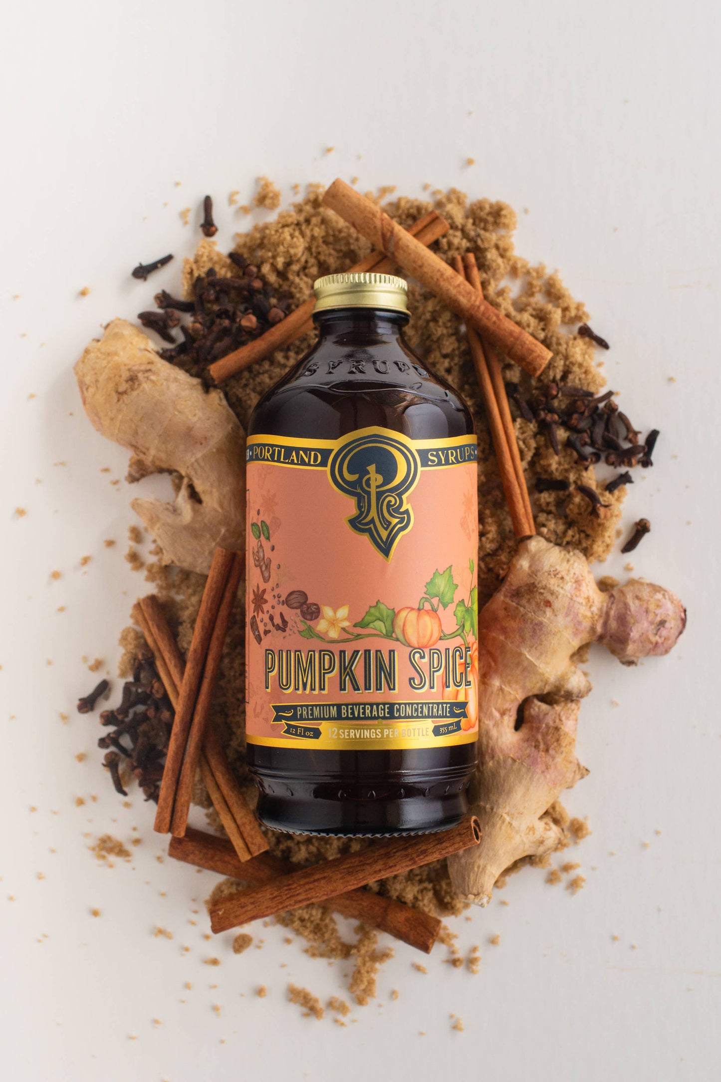 Portland Syrups - Pumpkin Spice Syrup 12 oz - coffee, tea, cocktail mixer