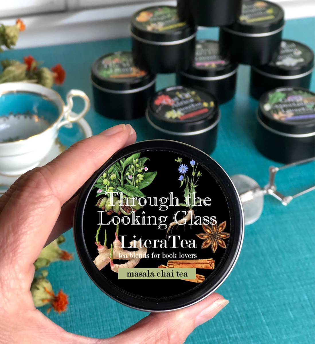 Fly Paper Products - Through the Looking Glass Masala Chai Tea: 12 Tea Bags in Tin Canister