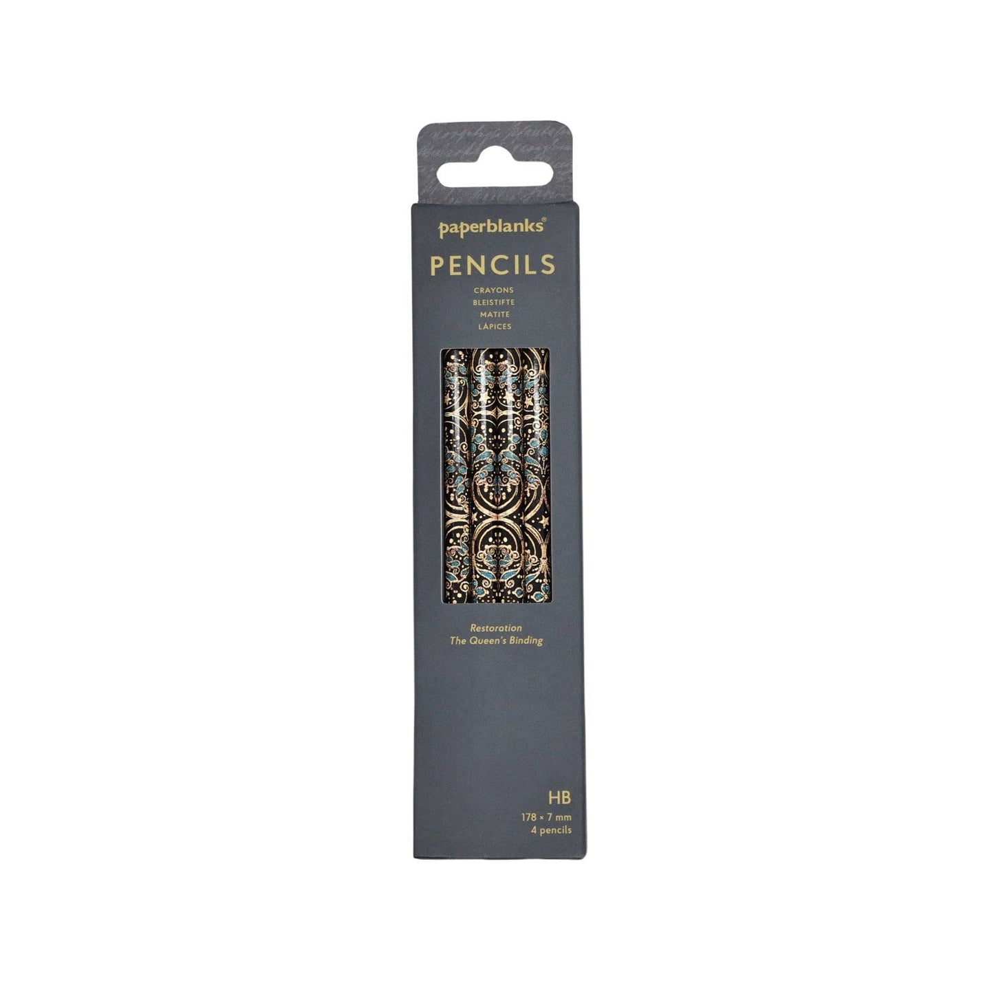 Chronicle Books - Paperblanks Restoration The Queen's Binding 4-Pack Pencils