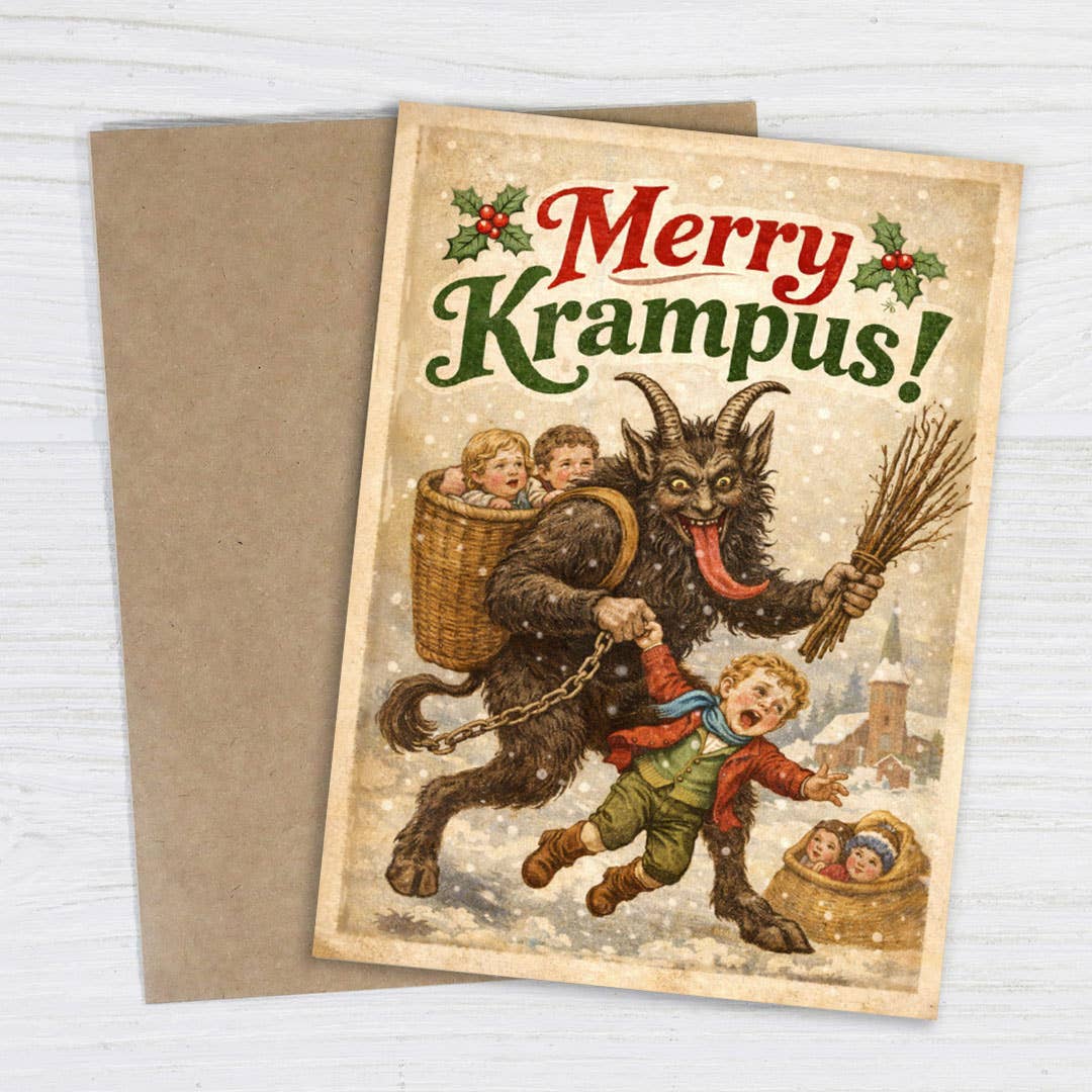 Bad Betty Greeting Co. - Merry Krampus - Funny Christmas Card