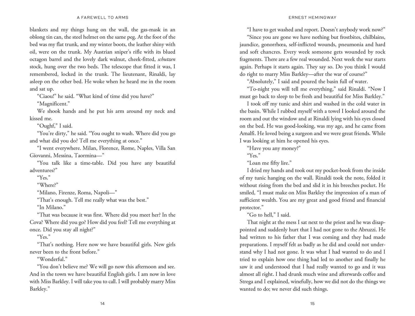 A Farewell to Arms by Ernest Hemingway