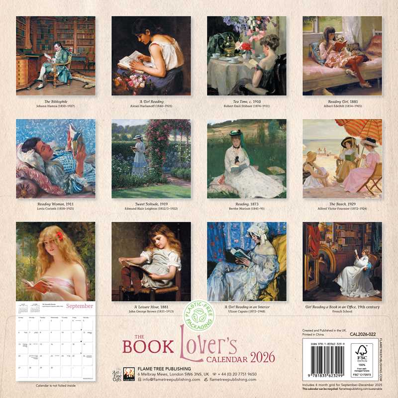 Book Lover's Wall Calendar 2026 (Art Calendar) by: Calendar; 12 pages / English