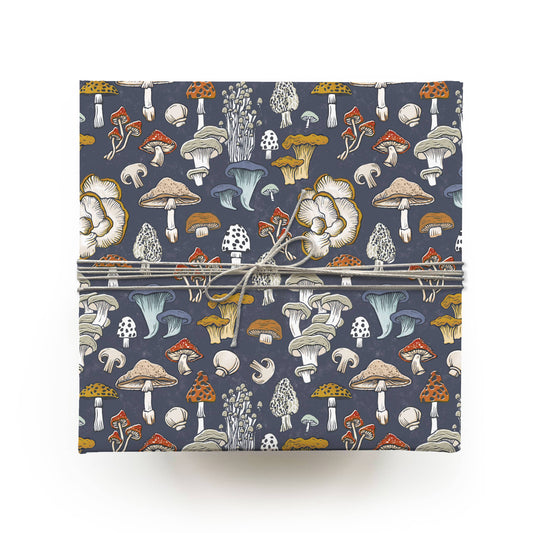 Root & Branch Paper Co. - Mushroom + Fungi Gift Wrap: Rolled Set of 3 Sheets