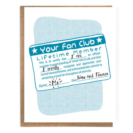 A Zillion Dollars - Your Fan Club: Lifetime Member Cute Thank You; Friendship C0565 - Stomping Grounds