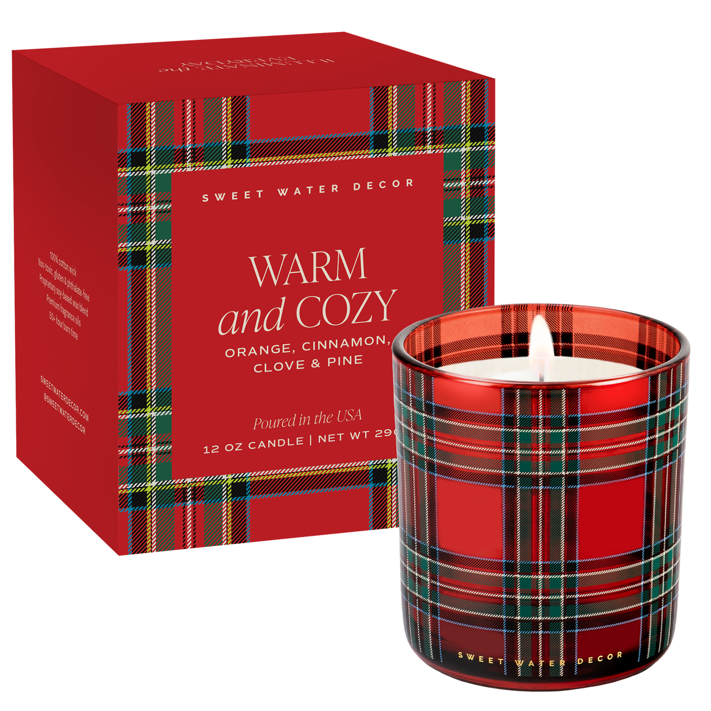 Sweet Water Decor - *NEW* Warm and Cozy 12 oz Boxed Soy Candle - Christmas Gifts