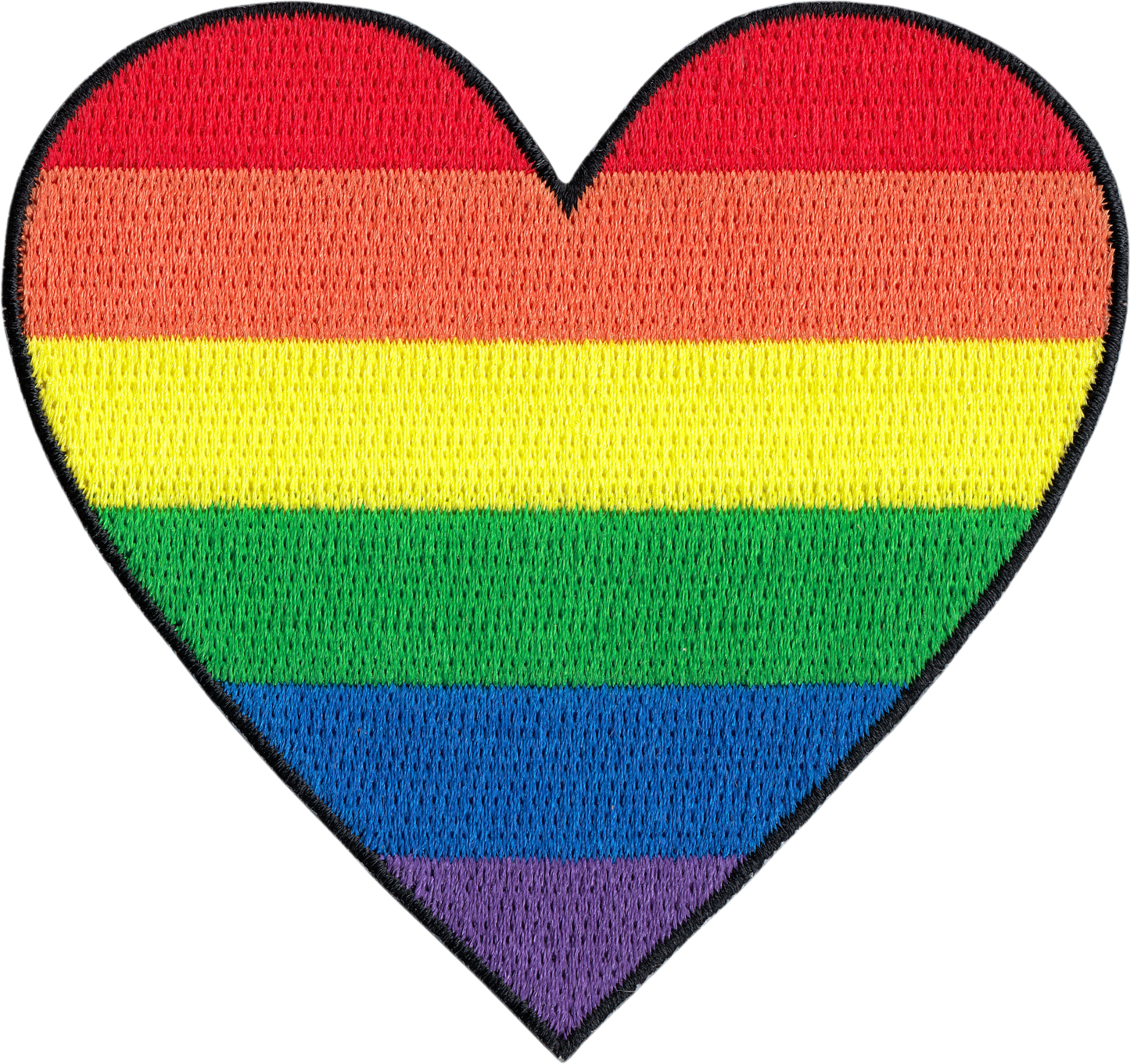 Square Deal Recordings & Supplies - Patch - 3" Rainbow Heart - LGBT Gay Pride Love