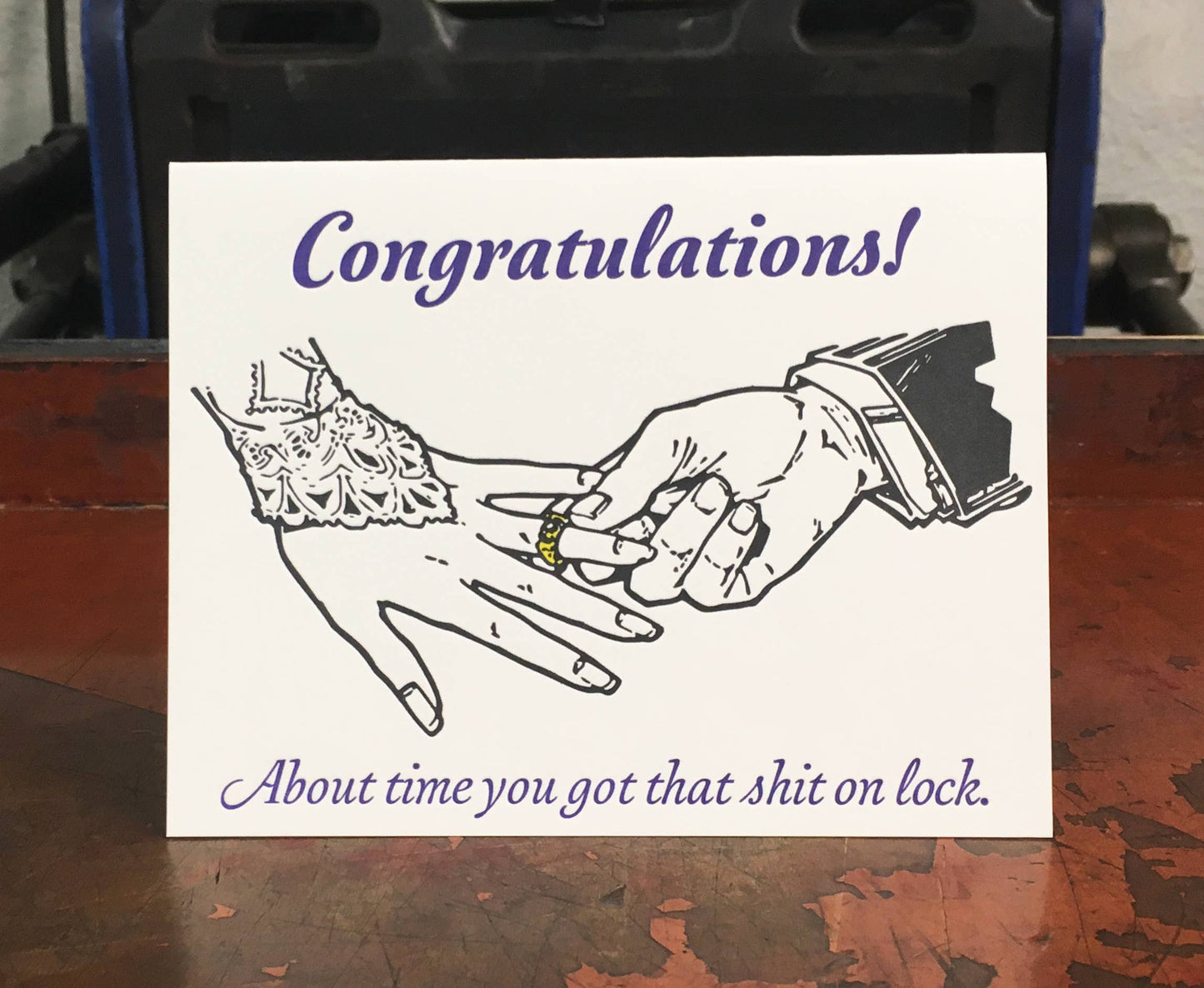 Lady Pilot Letterpress - On Lock Greeting Card