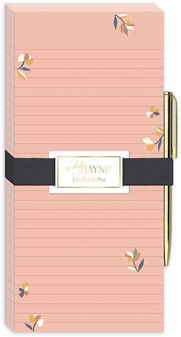Magnetic List Pad With Pen Bloomscape Ditsy Pink - Lady Jayne