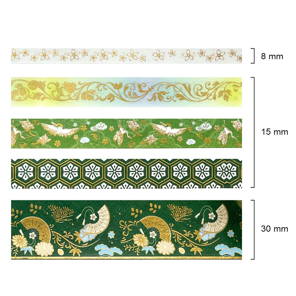 Wrapables.com - Wrapables Gold Foil Washi Tape in Gift Box Set for DIY Arts: Festive Cranes