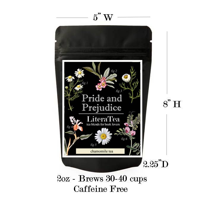 Fly Paper Products - Pride and Prejudice Chamomile Tea: 12 Tea Bags in Tin Canister