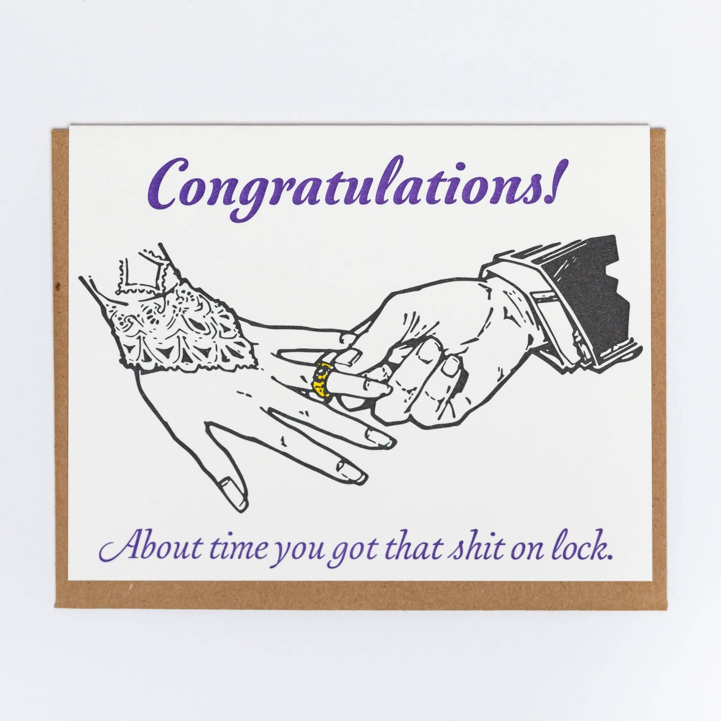 Lady Pilot Letterpress - On Lock Greeting Card