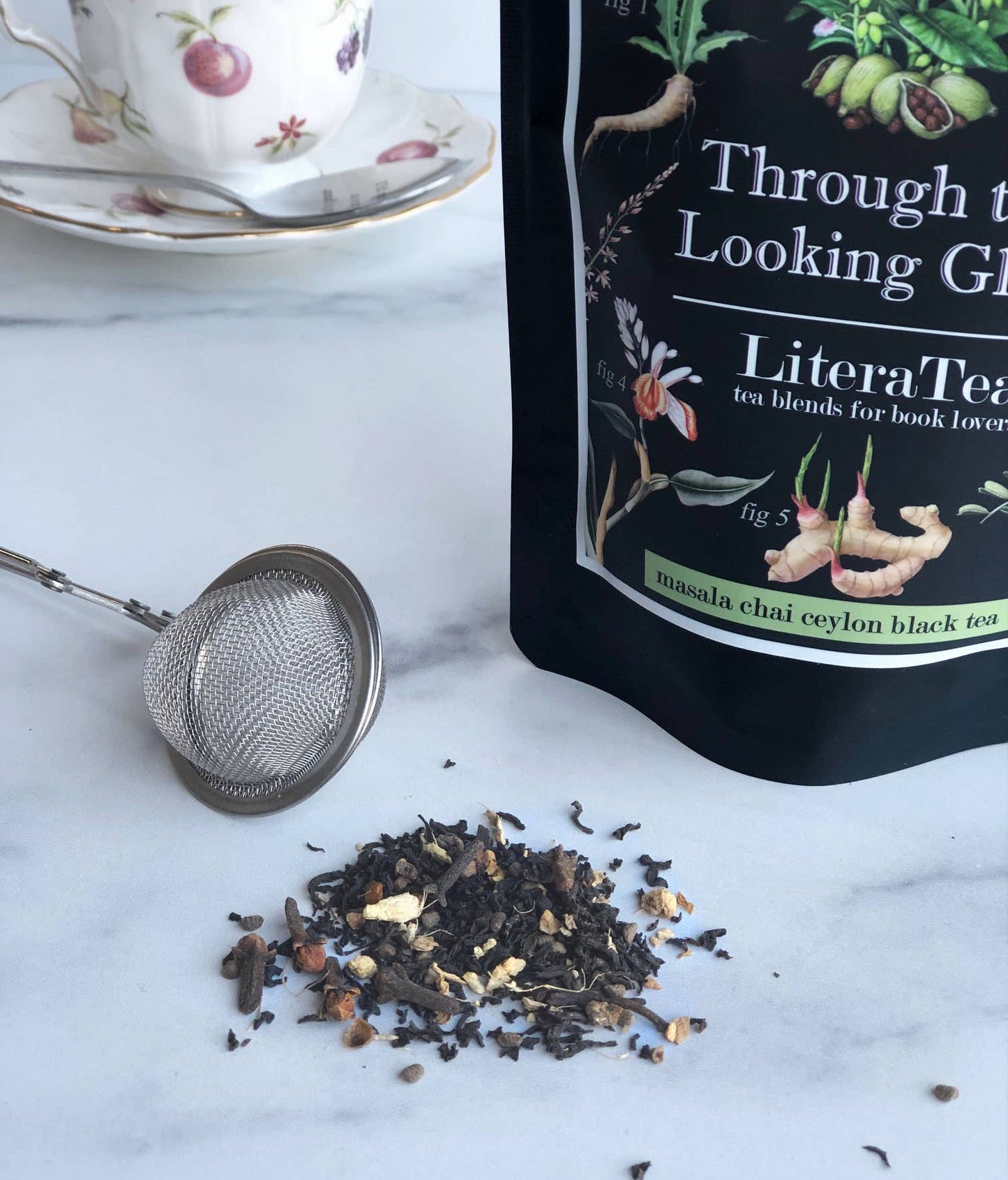 Fly Paper Products - Through the Looking Glass Masala Chai Tea: 12 Tea Bags in Tin Canister