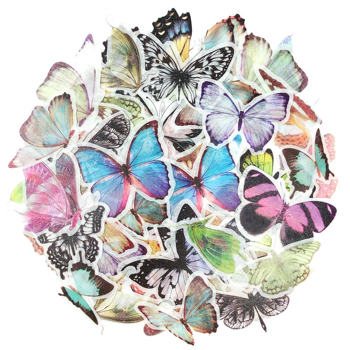 Wrapables.com - Wrapables Decorative Scrapbooking Washi Stickers, (60 pcs): Butterflies