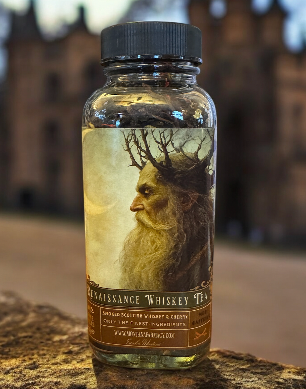 Montana Farmacy - Renaissance Faire Smoked Cherry Whiskey Tea in a glass jar
