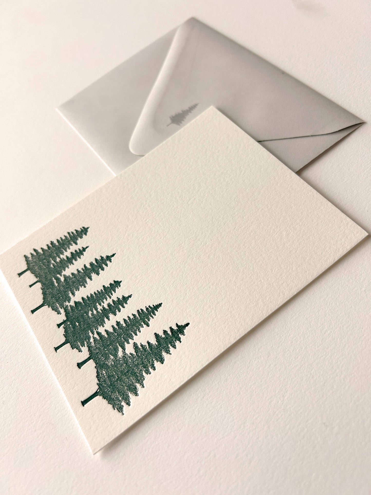 Evergreen Flat Card Pack- Letterpress