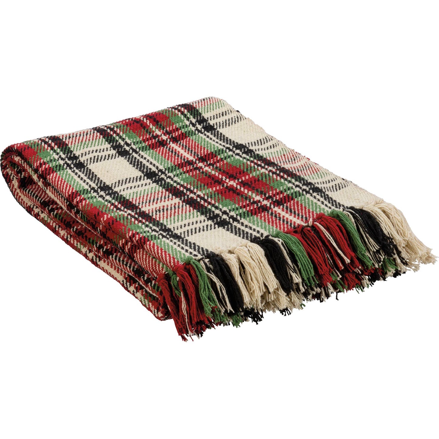 Primitives by Kathy - Cream Plaid Throw Blanket
