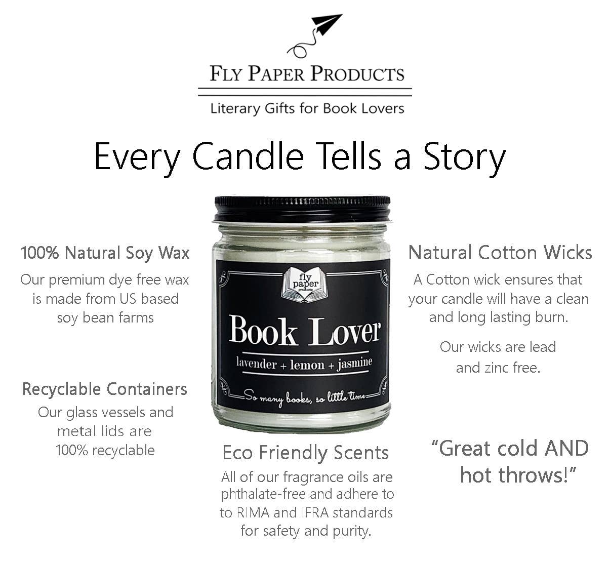 Fly Paper Products - Burn Candles NOT Books 9oz Glass Soy Candle -Banned Books