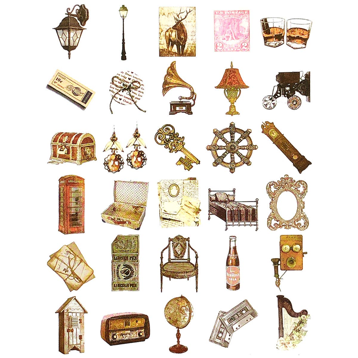 Wrapables.com - Wrapables Decorative Scrapbooking Washi Stickers, (60 pcs): Vintage