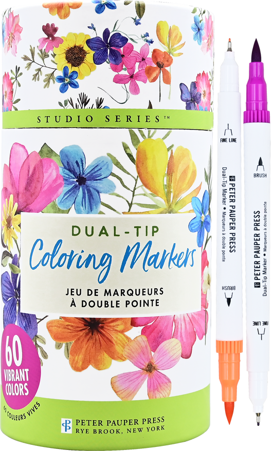 Peter Pauper Press - Studio Series Dual-Tip Coloring Markers (set of 60)
